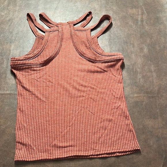 Women's Ribbed Strappy Top - Rust - Picture 2 of 2